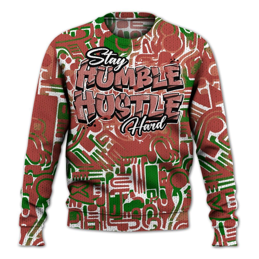 Knitted Sweater To Match Dune Red 13s - Humble Hustle Retro