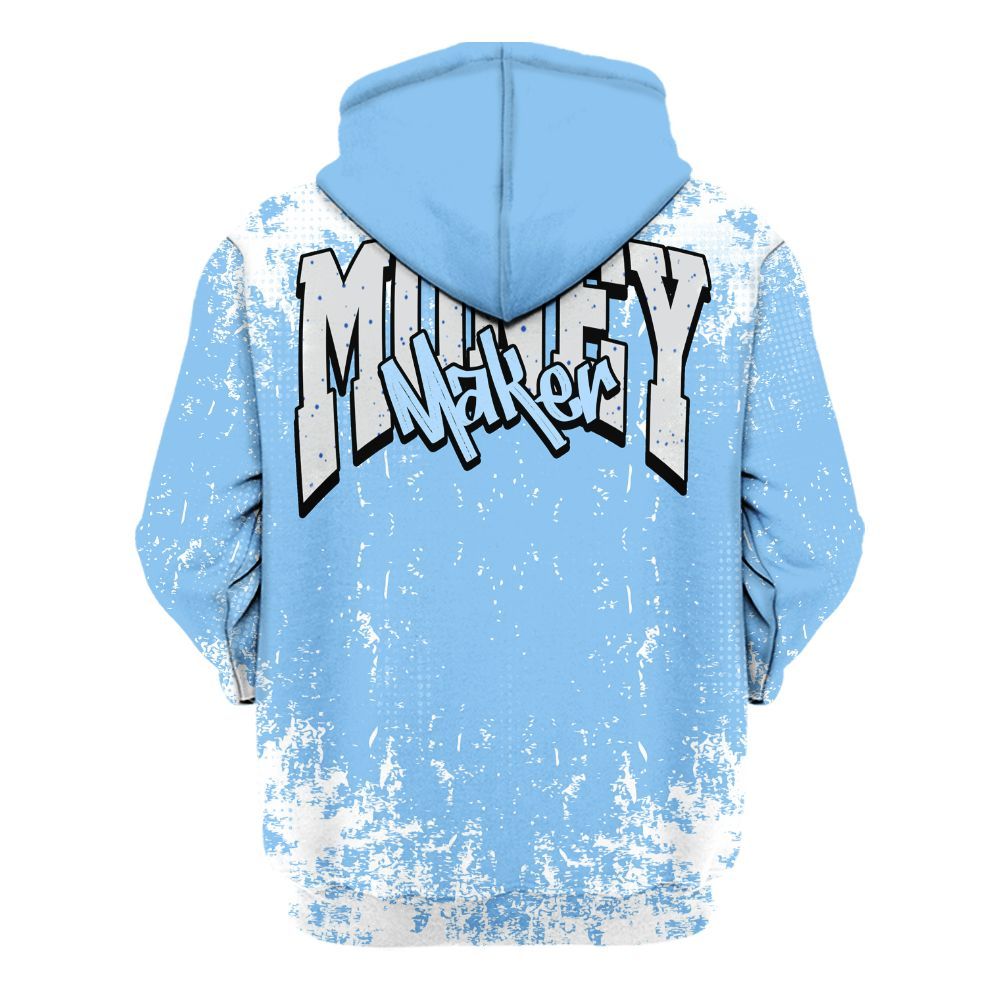 Hoodie To Match University Blue 5s - Move In Silence Money Street Retro All Over Print
