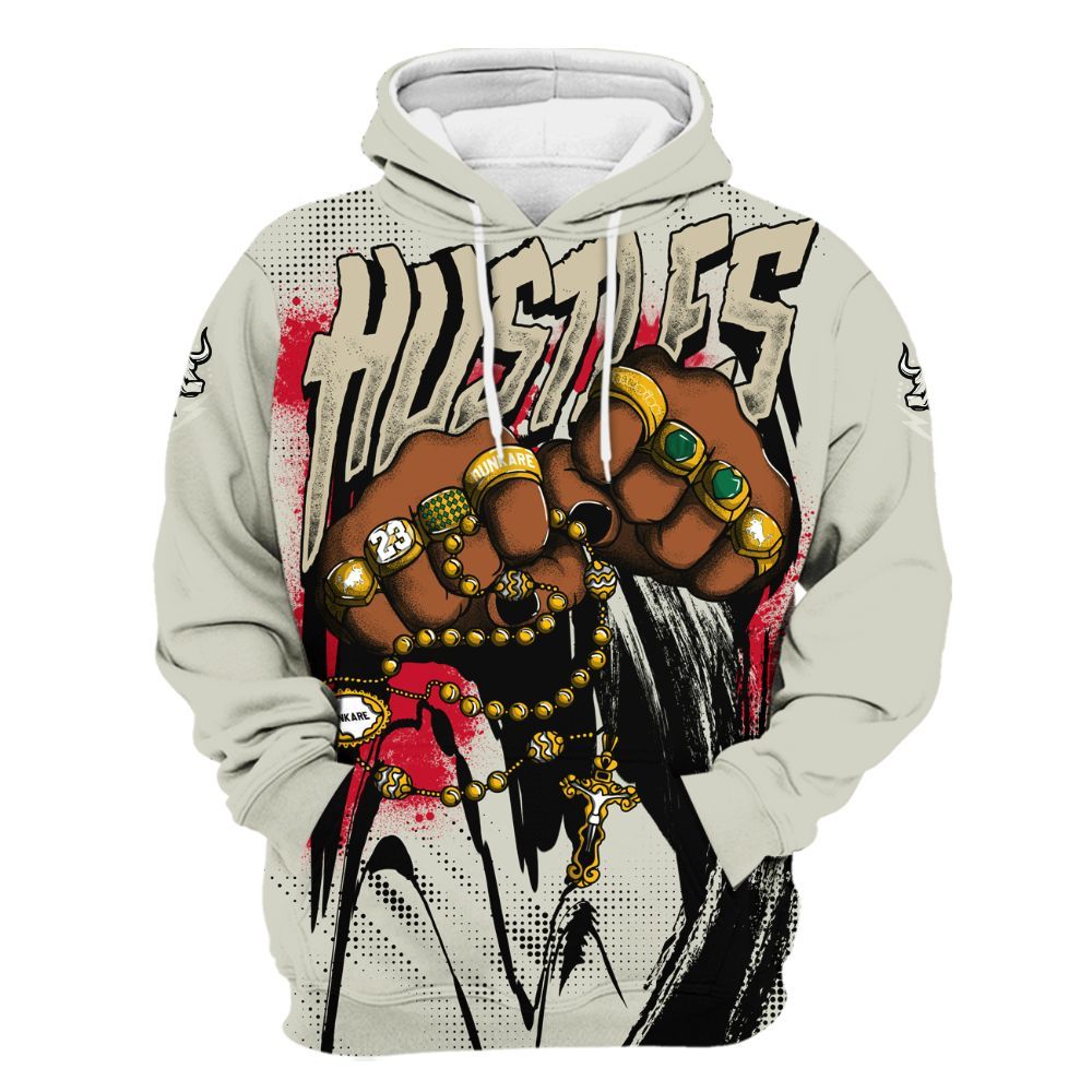 Hoodie To Match El Grito 5s - Hustle Make Money All Over Print