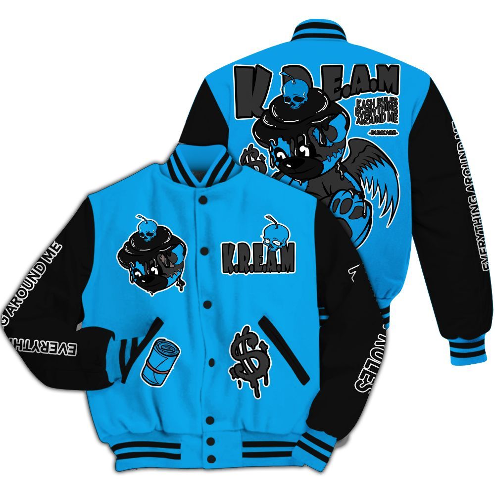 Varsity Jacket To Match Black University Blue 2022 13s - Loot Bear All Over Print