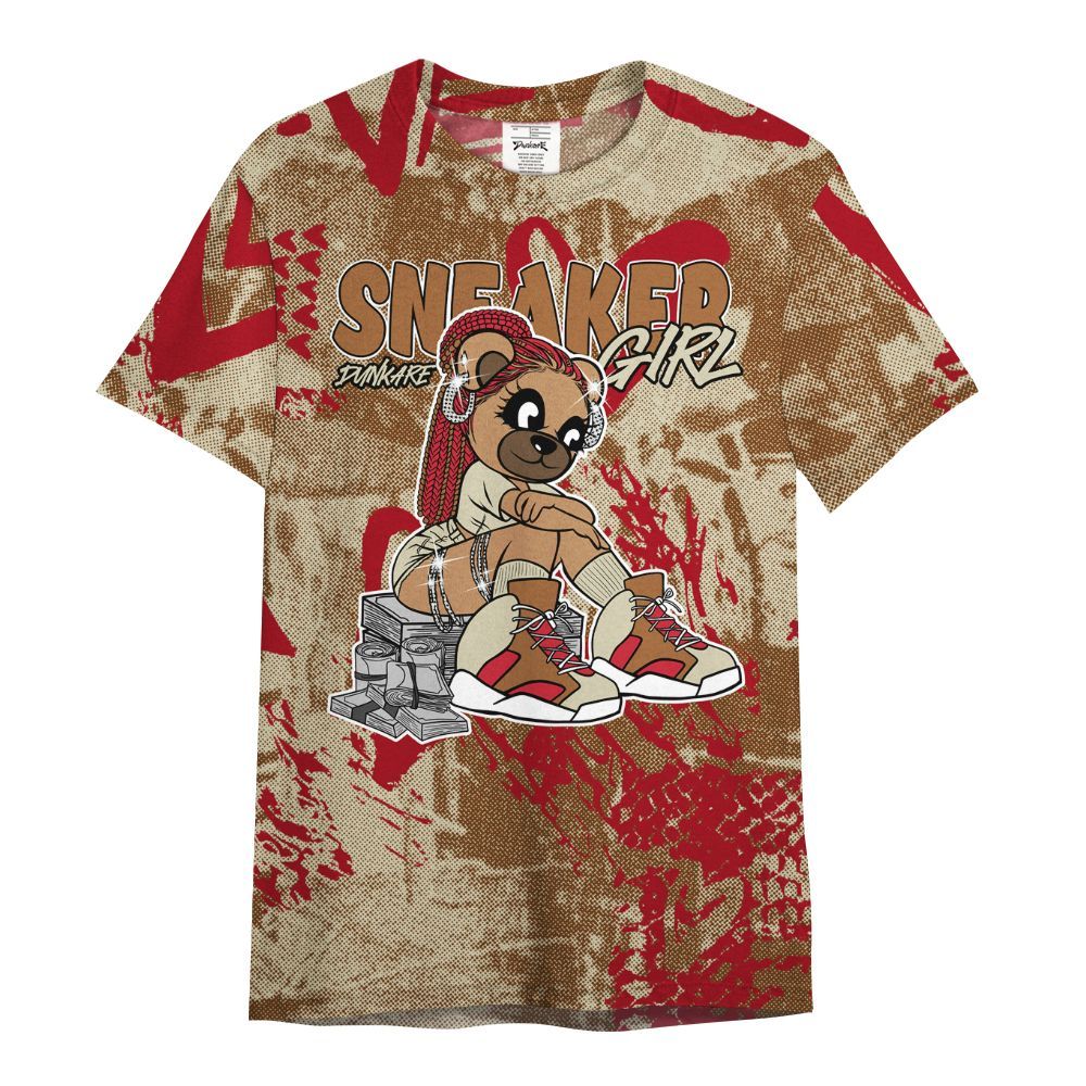 Shirt To Match Archaeo Brown 5s - Sneaker Girl Bear Heart Grunge All Over Print