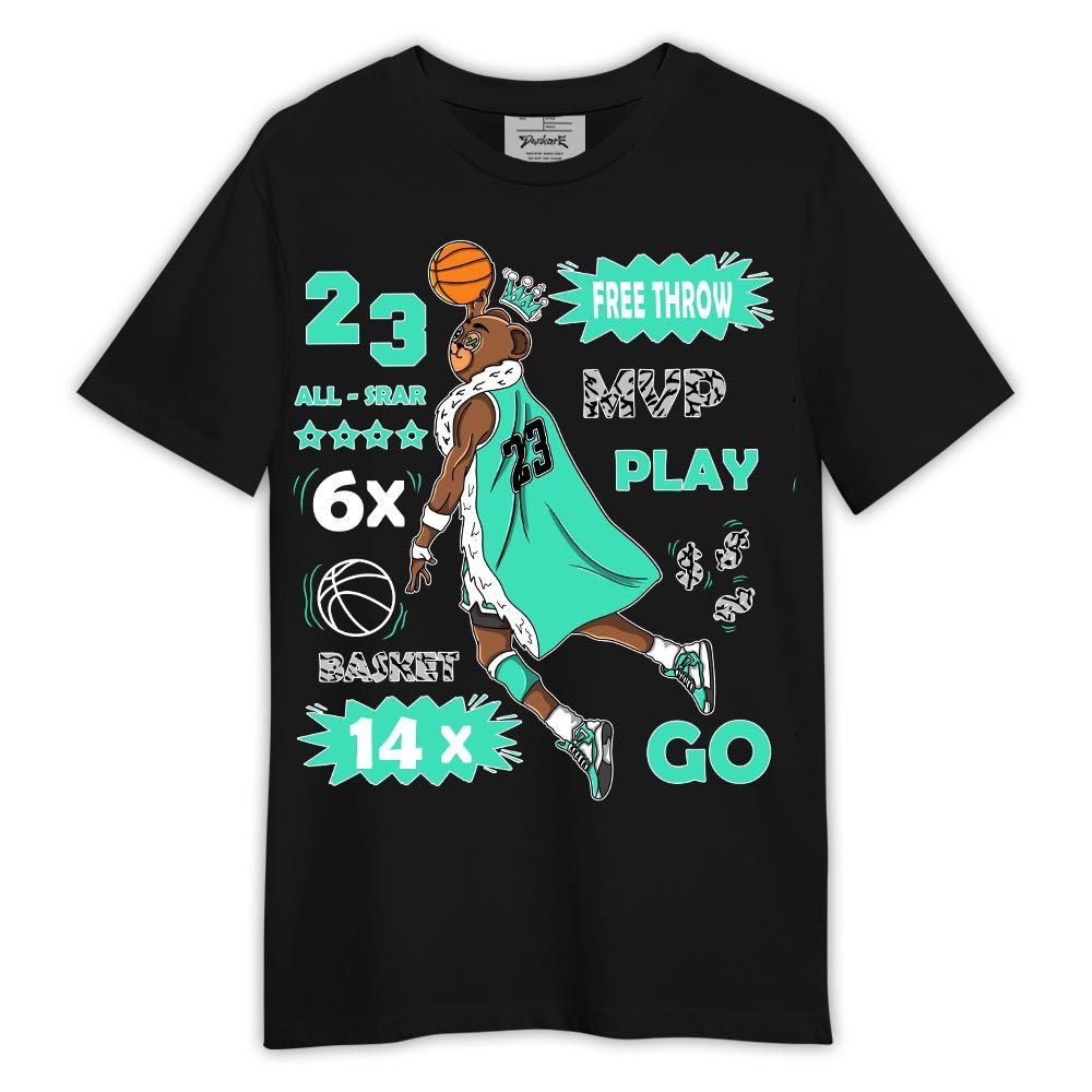 Shirt To Match Black Green Glow 3s - Graphic Free Throw Shirt Green Glow 3s Outfit