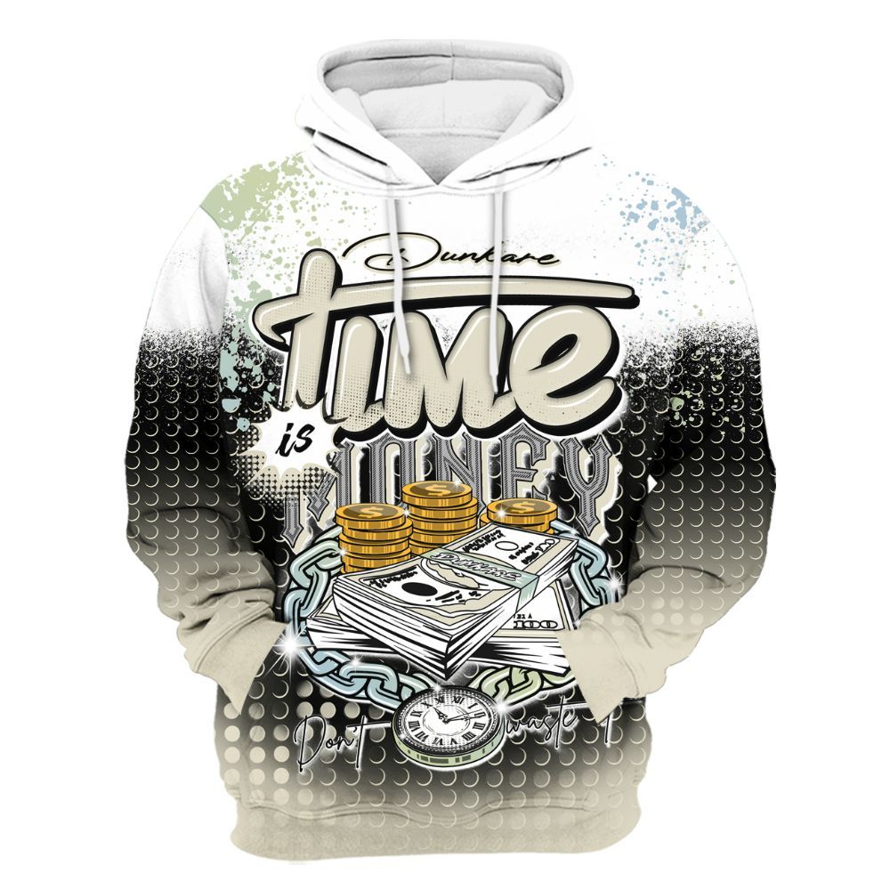 Hoodie To Match Joins Year Of The Snake 5s - Halftone Time Is Money All Over Print