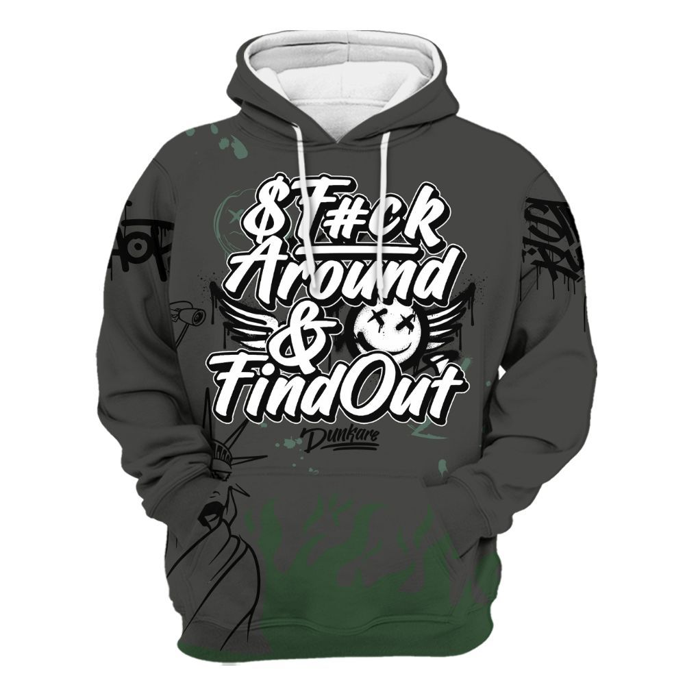 Hoodie To Match Dunk Low Skateboards Black - Graphic Fck Around Find Out All Over Print