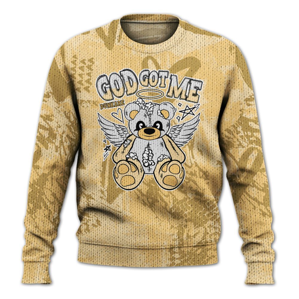 Knitted Sweater To Match Pearl 6s - Gods Guides Me Bear Heart Grunge