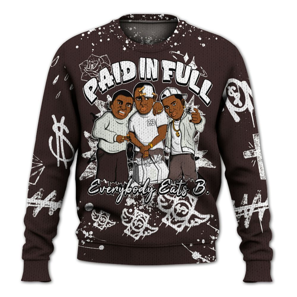 Sweater To Match AMM Violet Ore 5s - Paid In Full Crayon Graphic