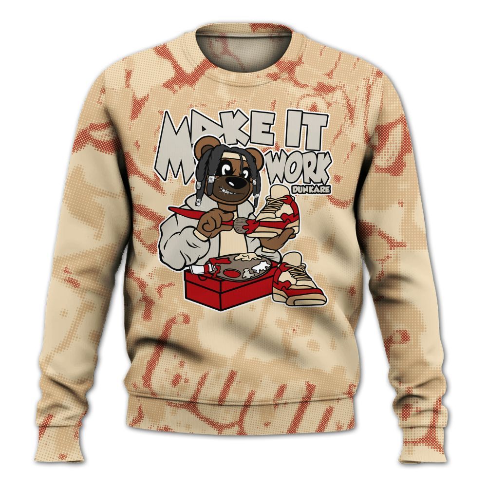Sweatshirt To Match Dunk Low Strawberry Waffle - Pull It Off Bear Street All Over Print