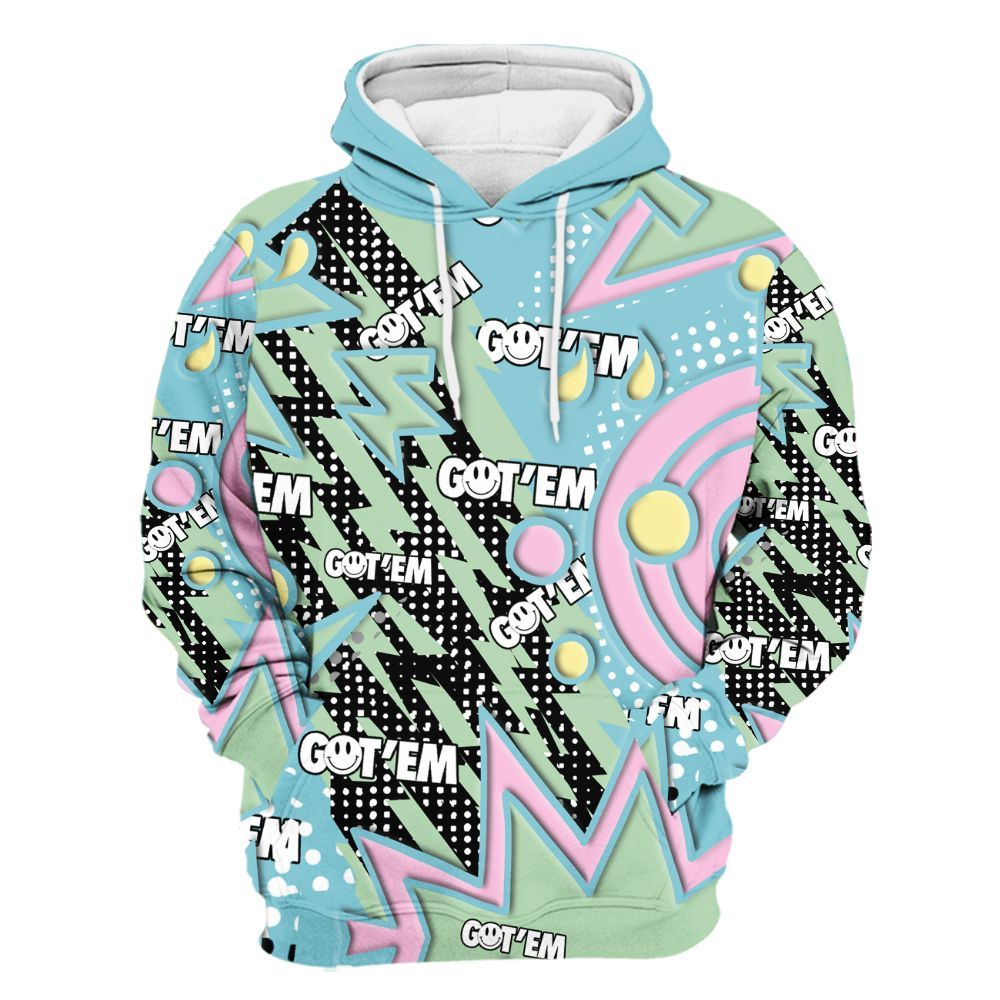 Hoodie To Match SB Dunk Low Visty - Retro Vintage 90s All Over Print