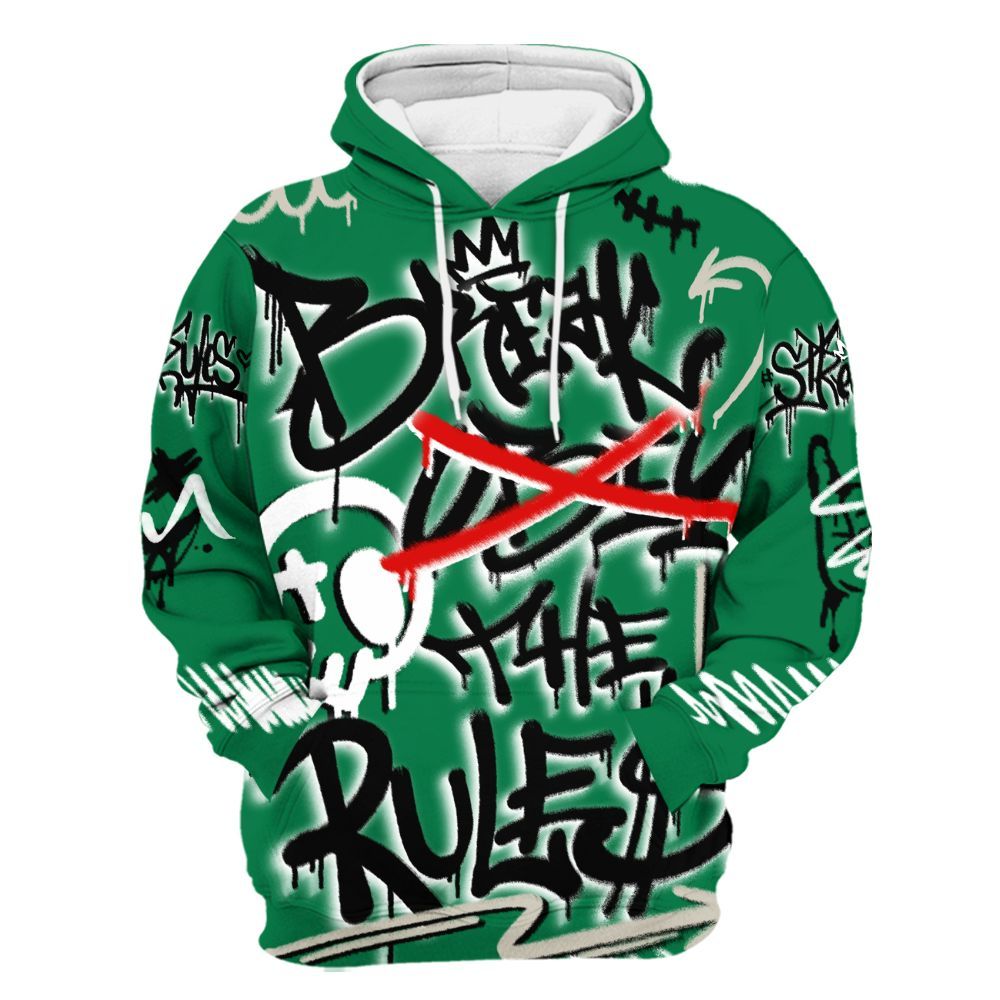 Hoodie To Match Lucky Green 2s - Break Rules Streetwear All Over Print