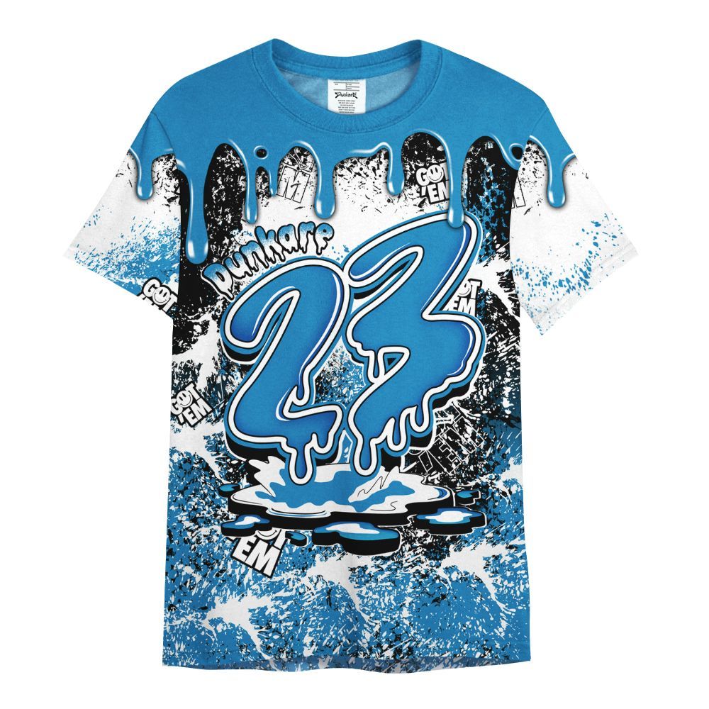 Shirt To Match Retro University Blue 9s - Dripping 23 Drip All Over Print