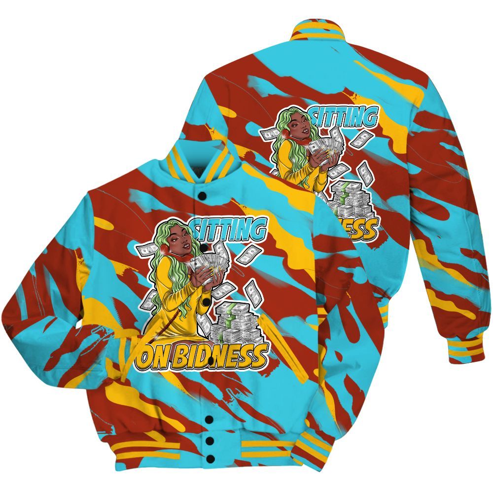 Varsity Jacket To Match SB Dunk Di'Orr Greenwood Shirt - Bidness Colored All Over Print