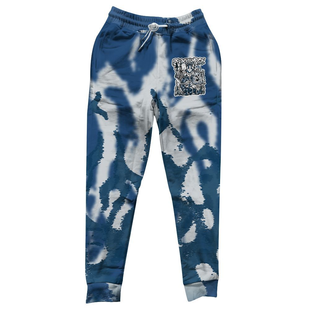 Sweatpant To Match High OG Midnight Navy 1s - Apocalypse Skeleton Burn All Over Print
