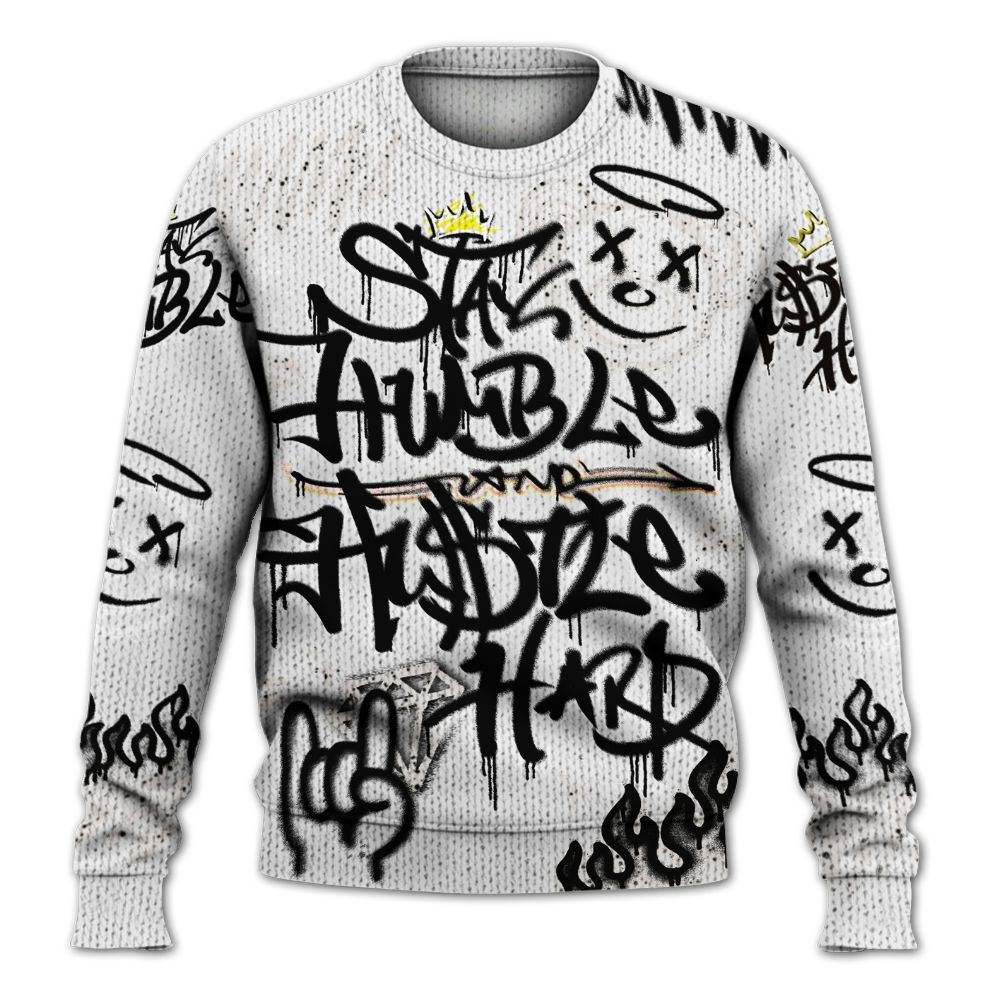 Knitted Sweater To Match Retro Reverse Metallic 5s - Humble Drip Streetwear Graffity
