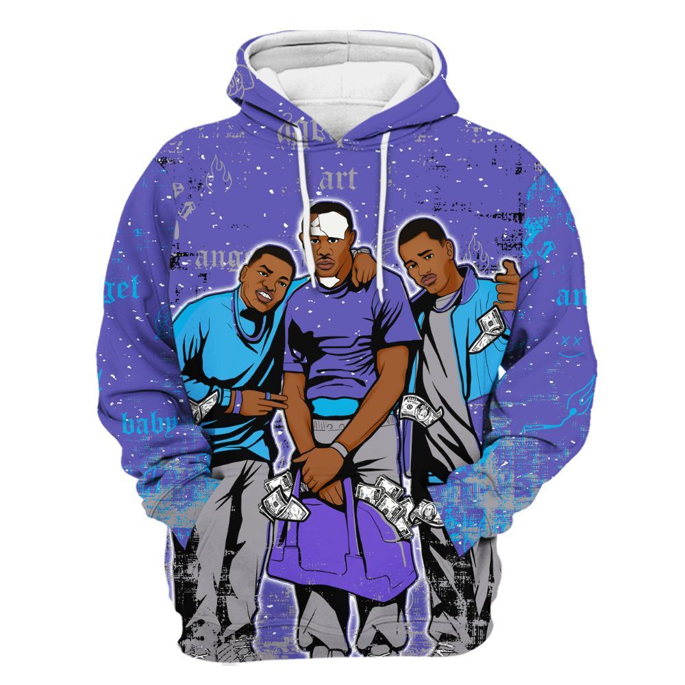 Hoodie To Match Retro Aqua 8s - Paid In Full Money All Over Print
