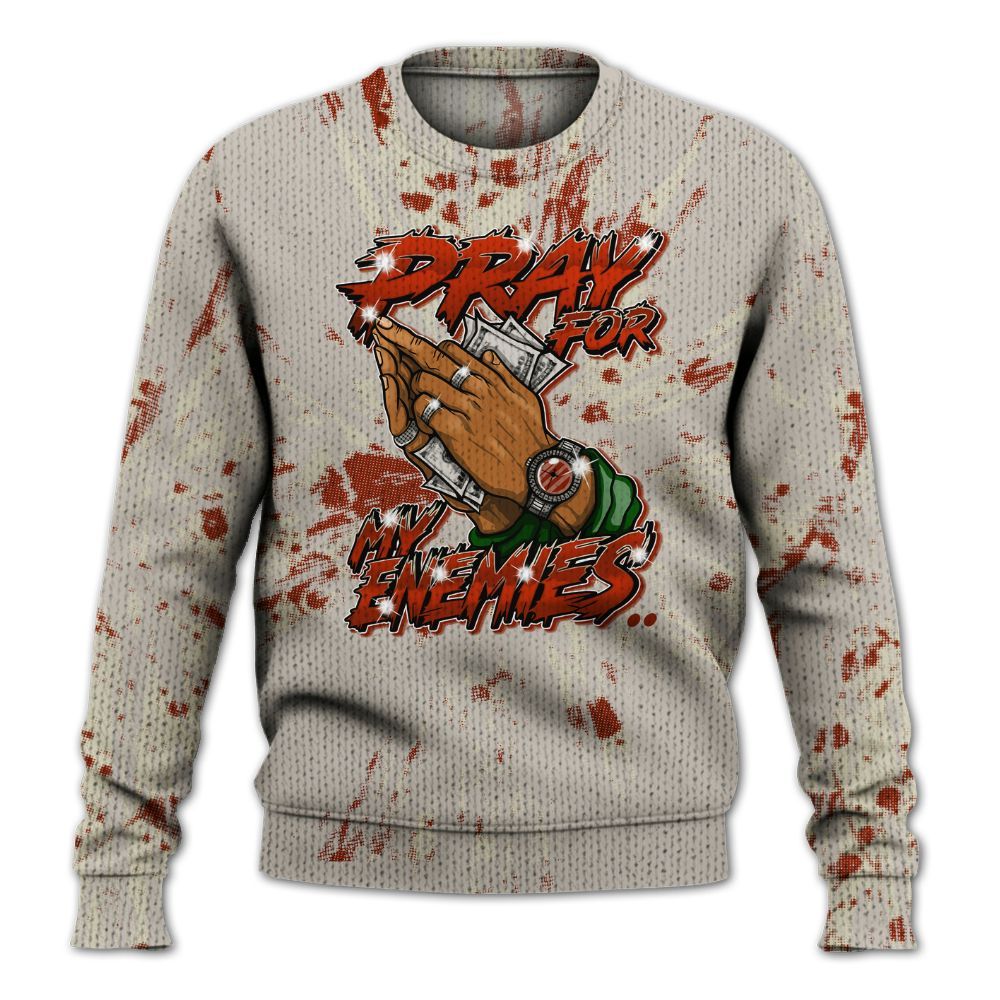 Knitted Sweater To Match El Grito 5s - Prayed For Enemies Graphic Luxury