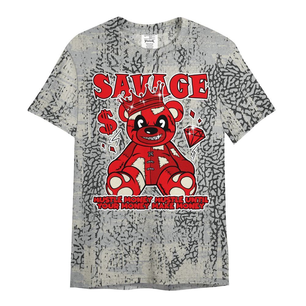Shirt To Match Cement Grey 3s - Savages Bear Glitch Art All Over Print