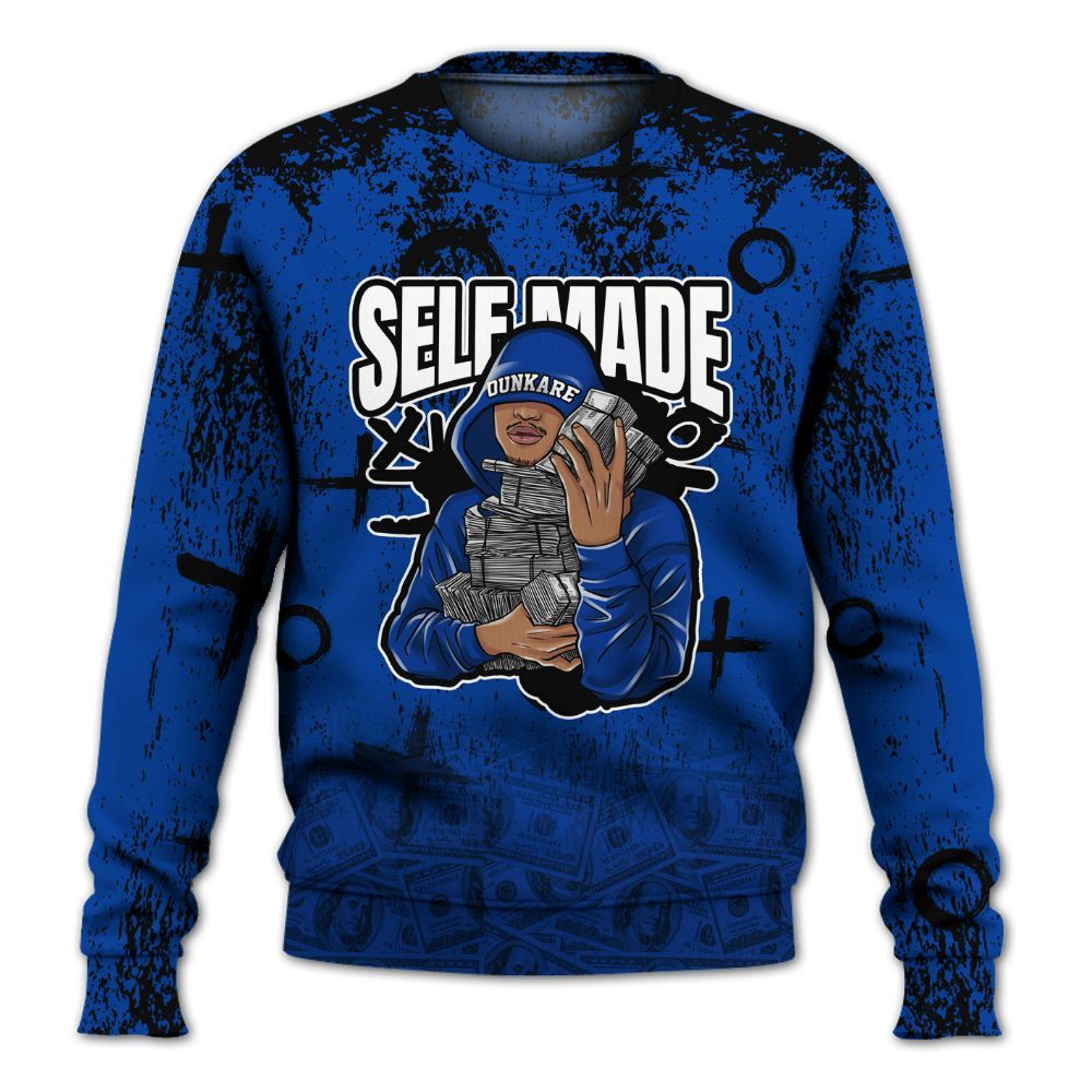 Sweatshirt To Match Hyper Royal 12s - Selfmade Unique Drip All Over Print