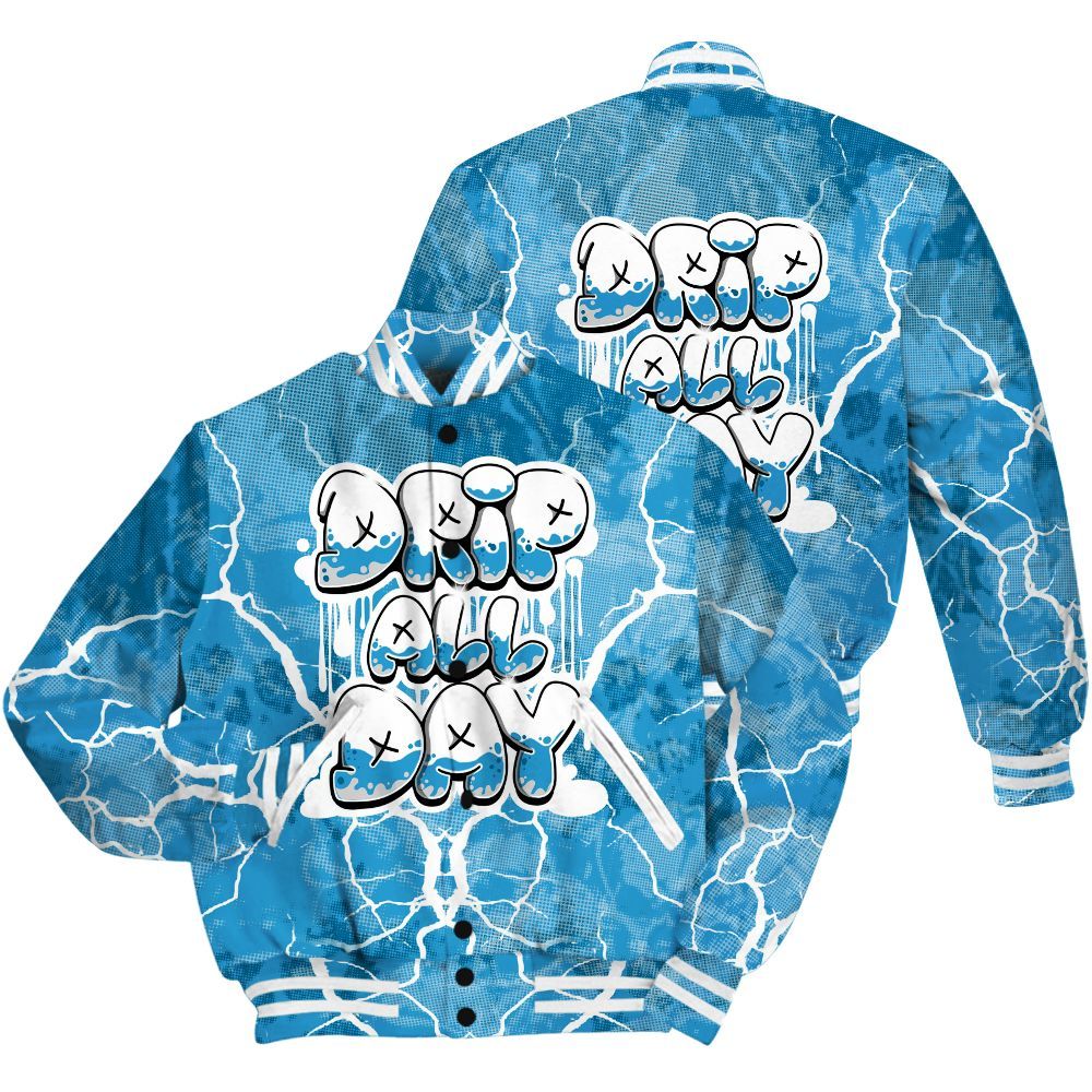 Varsity Jacket To Match Powder Blue 9s Shirt - DRIPPIN Days Graphic Halloween All Over Print