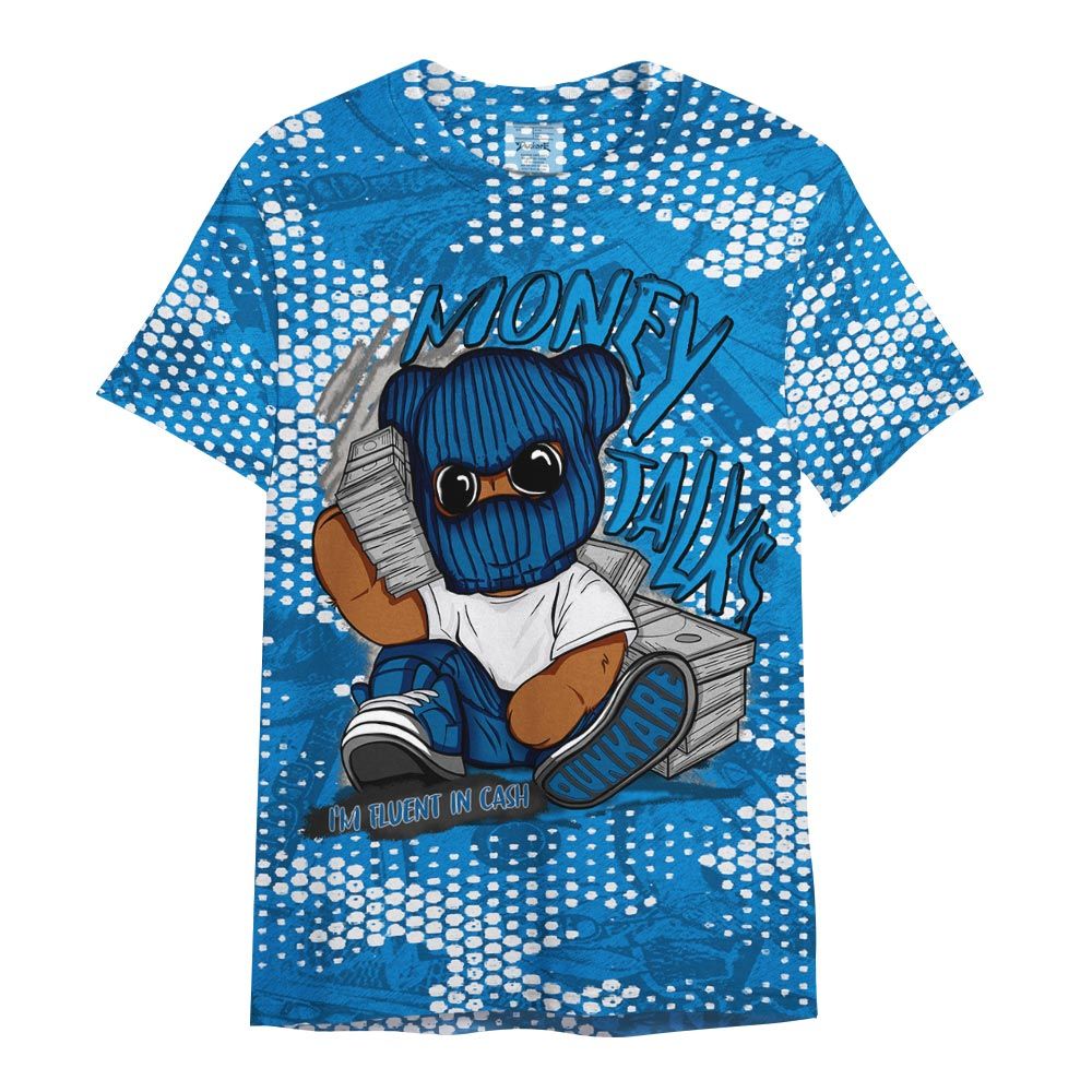 Shirt To Match Industrial Blue 4s - Money Talk Bear Banknotes Art Shirt Unisex