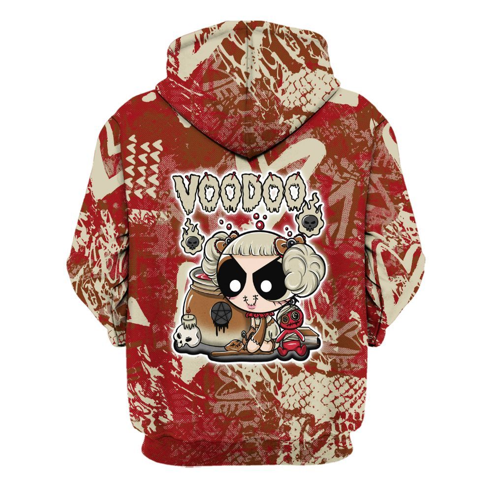 Hoodie To Match Archaeo Brown 5s - Voodooz Heart Grunge All Over Print