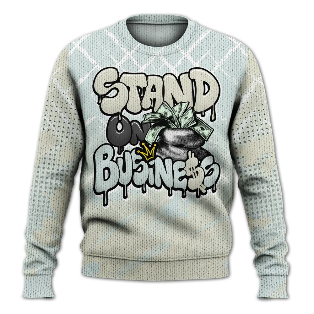 Knitted Sweater To Match Pure Platinum 4s - Halftone Stand Business Dripping