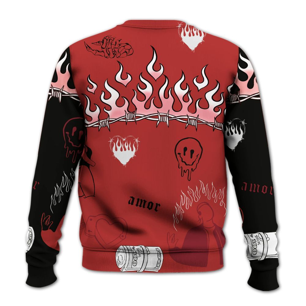 Sweatshirt To Match Bred Reimagined 4s - Snake Trust No One All Over Print