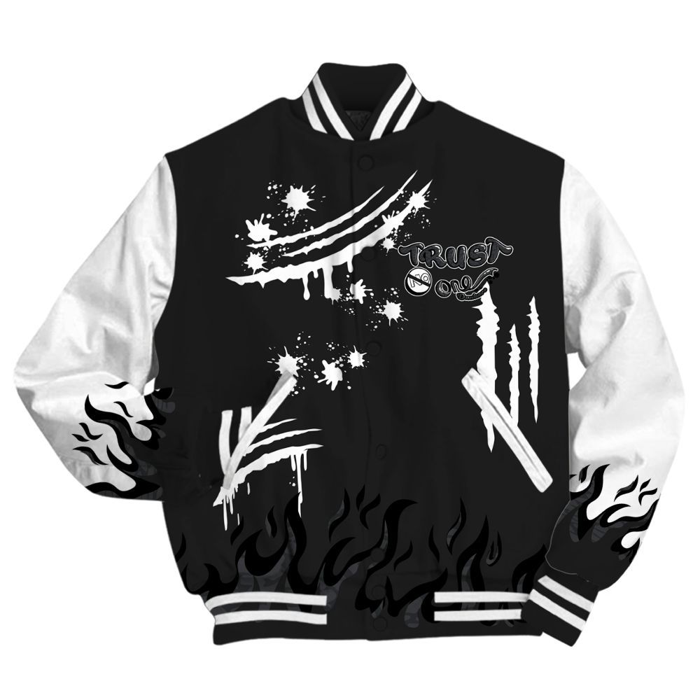 Varsity Jacket To Match Black Cat 3s - Graphic Trust No One All Over Print