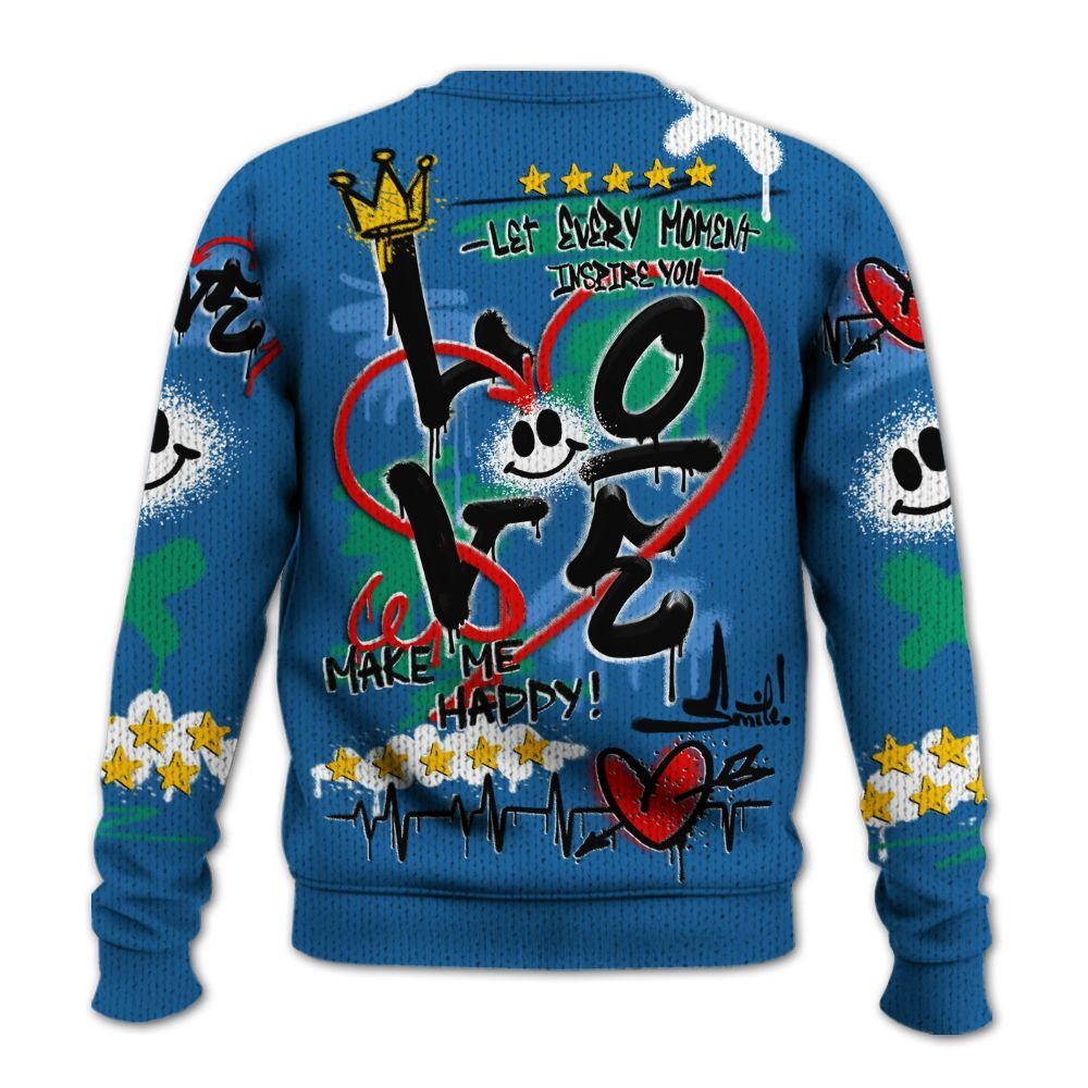 Sweater To Match 95 Big Bubble Slate - Happy Love Beats Graffiti Streetwear Graphic