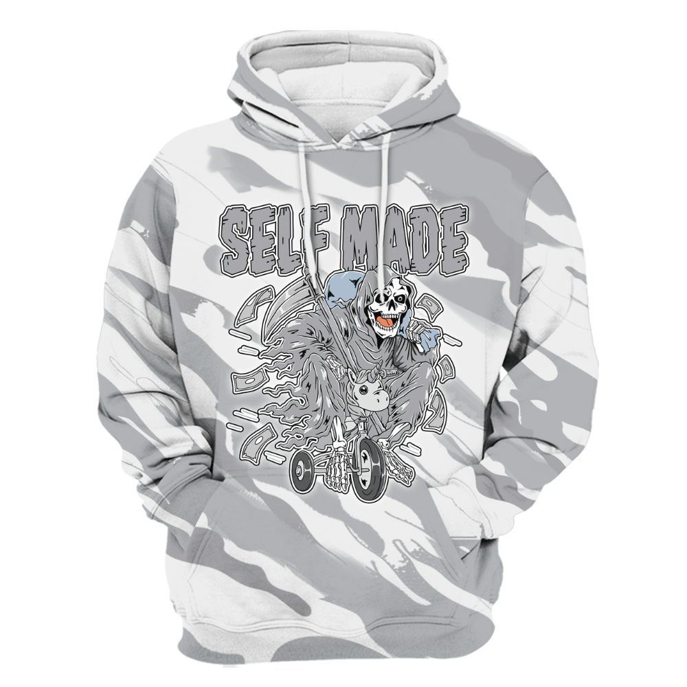 Hoodie To Match Low OG Wolf Grey 1s - Self Make Skeleton Colored All Over Print