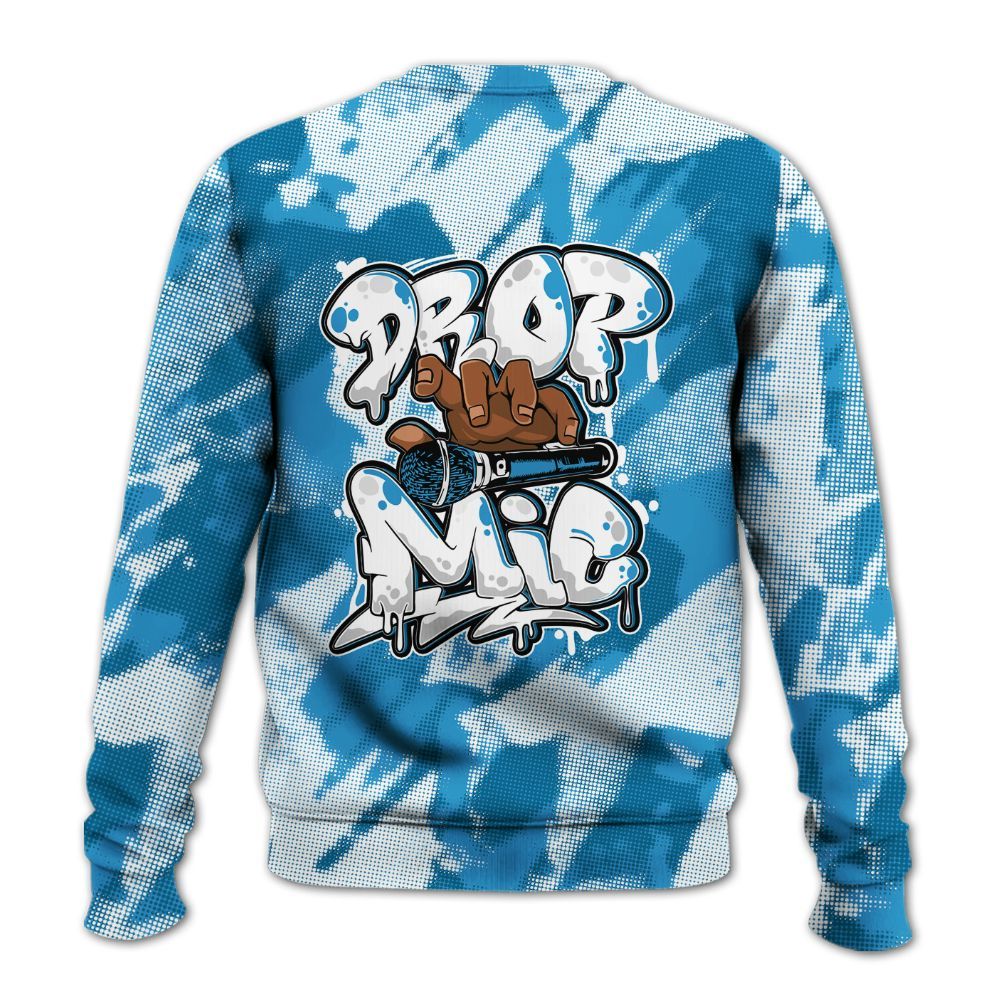 Sweatshirt To Match Powder Blue 9s - Drop Mic Abstract All Over Print