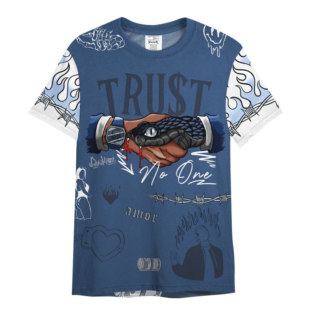 Shirt To Match Midnight Navy 4s - Snake Trust No One All Over Print