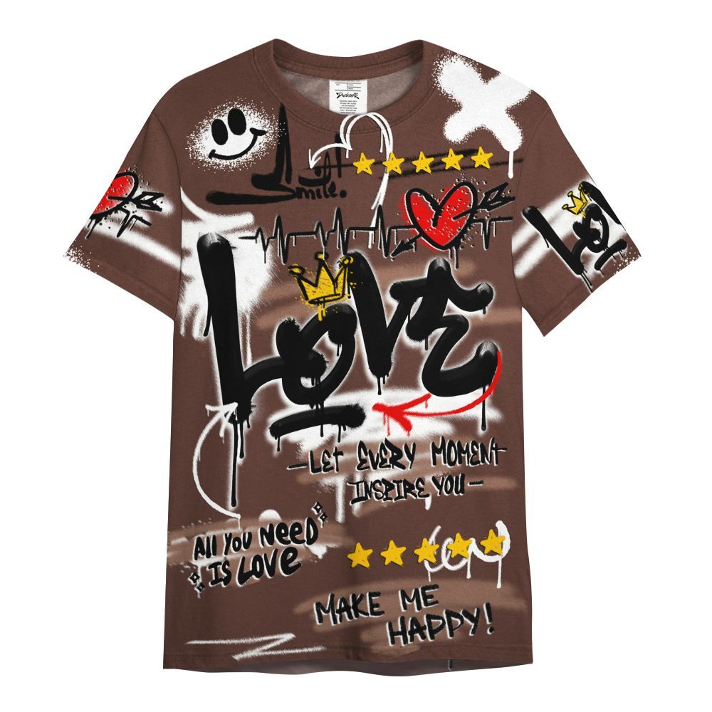 Shirt To Match KD 4 Christmas - Happy Love Beats Graffiti Streetwear All Over Print