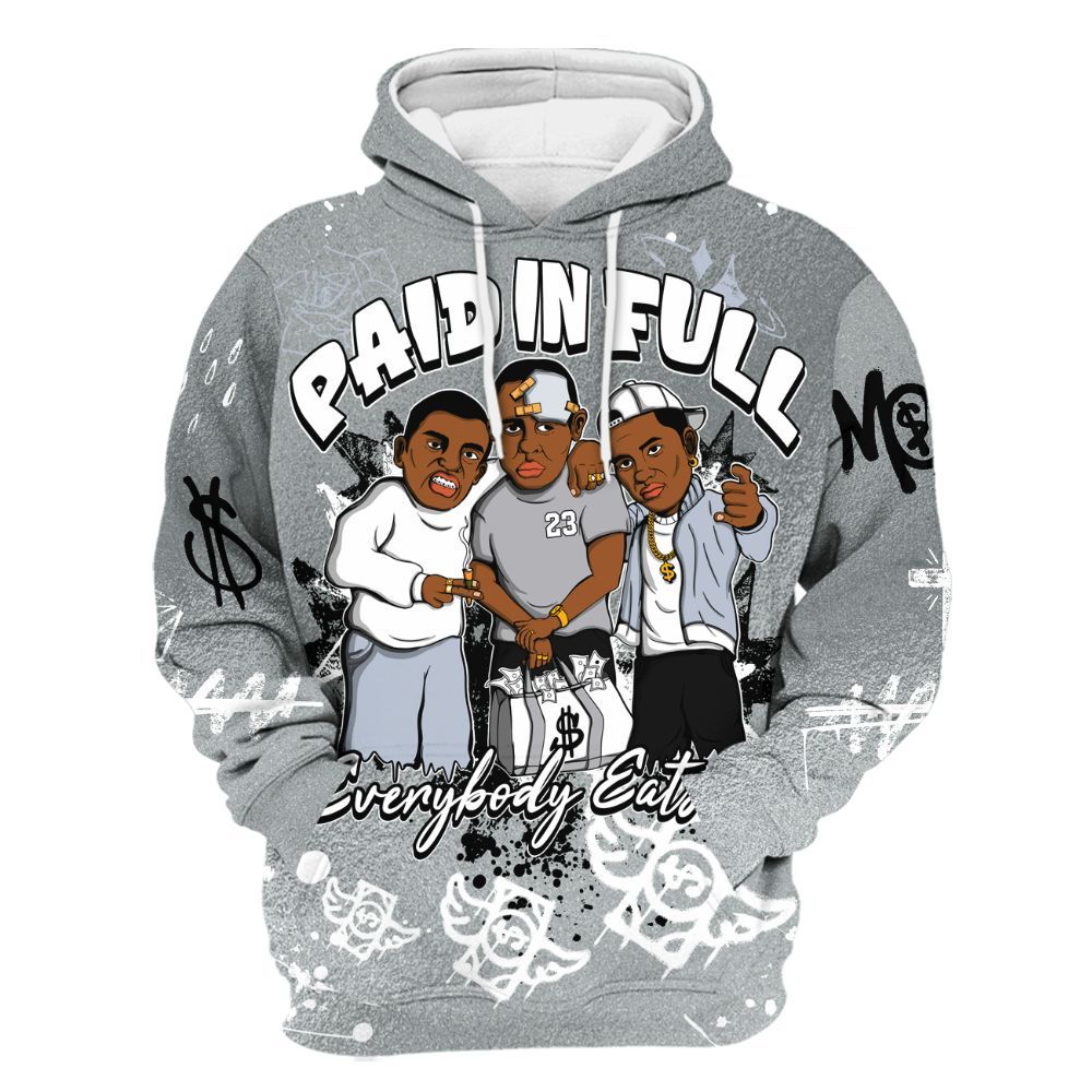 Hoodie To Match White Metallic 2026 5s - Everybody Paid In Full Crayon All Over Print