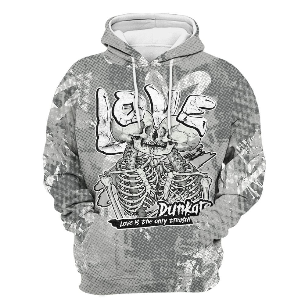 Hoodie To Match Retro Wet Cement 4s - Skull Love All Over Print