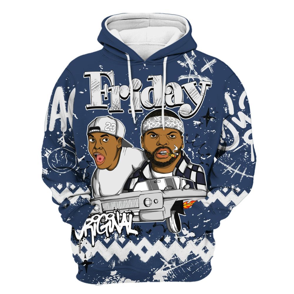 Hoodie To Match Low 85 Metallic Blue 1s - Friday Sneaker Crayon All Over Print