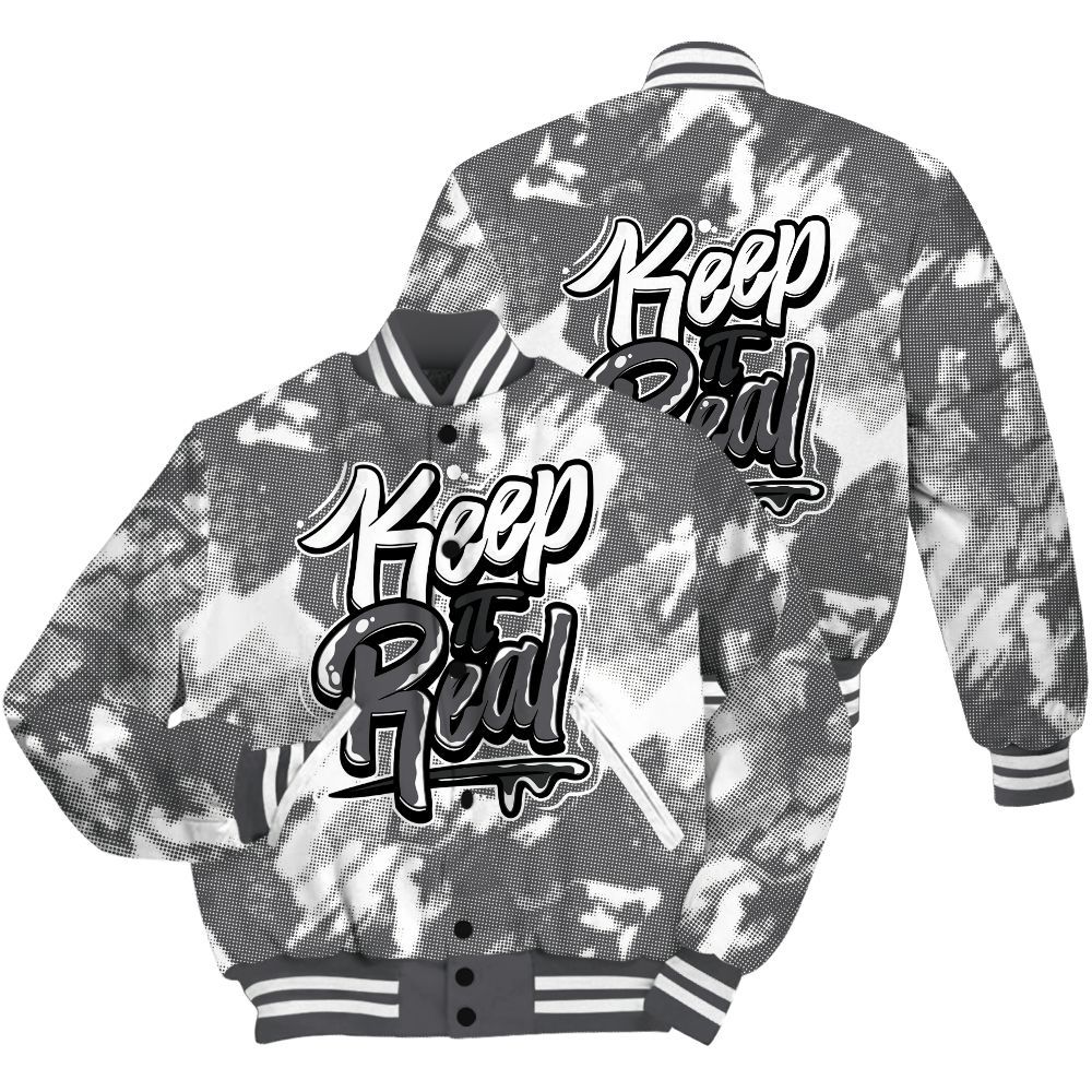 Varsity Jacket To Match White Thunder 4s Shirt - Keeping It Reals White All Over Print
