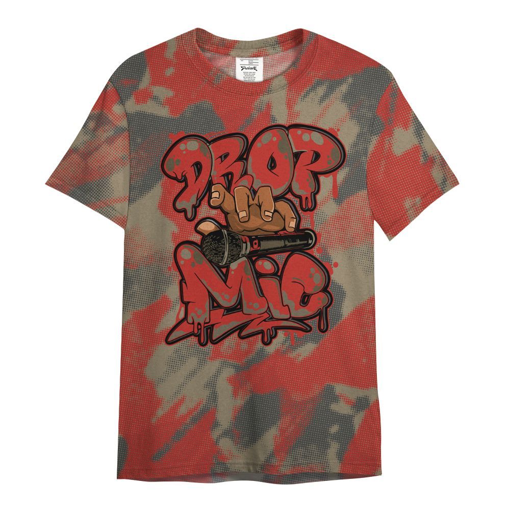Shirt To Match Olive 9s - Drop Mic Abstract All Over Print