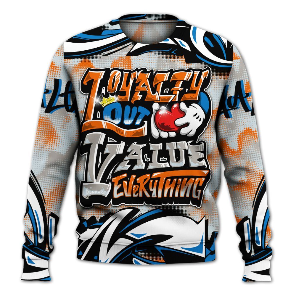 Sweatshirt To Match Retro High OG Alaska 1s - Loyalty Out Value Graffiti All Over Print