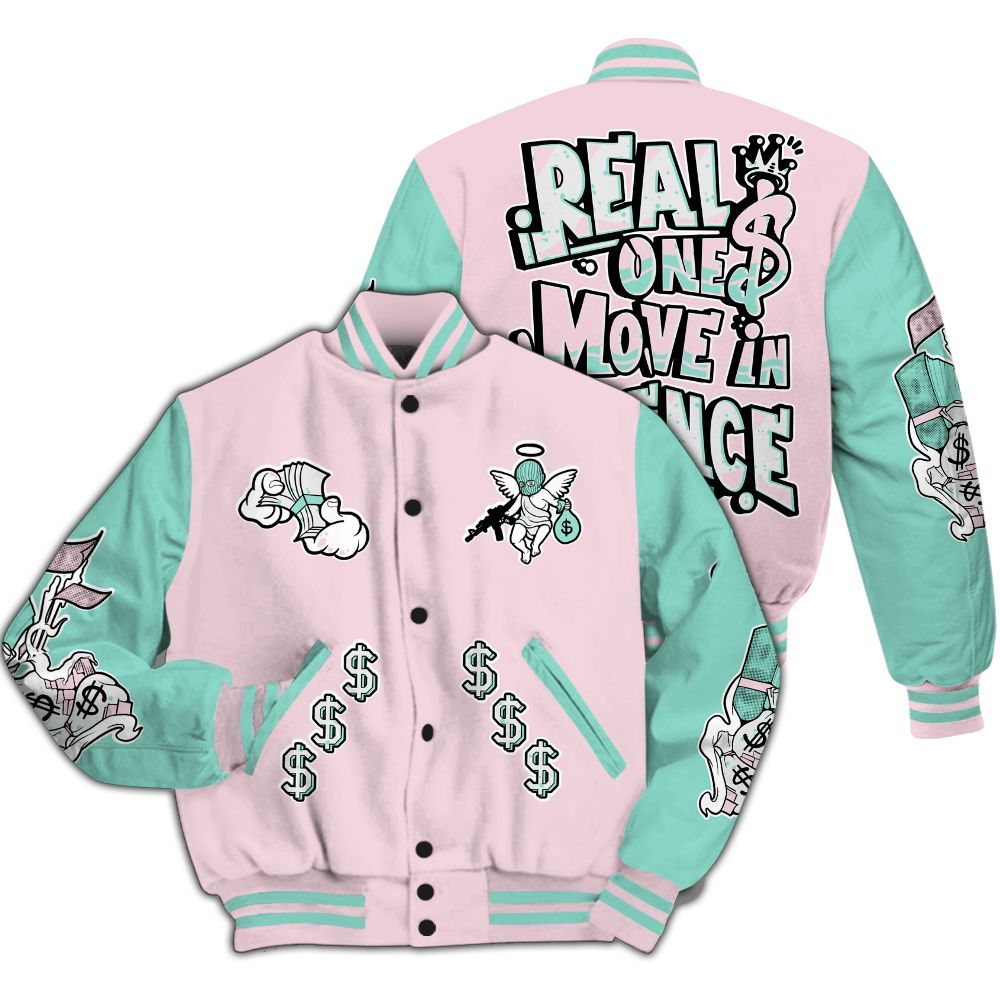 Varsity Jacket To Match Retro Easter 5s - Ones Move In Silence Graphic All Over Print