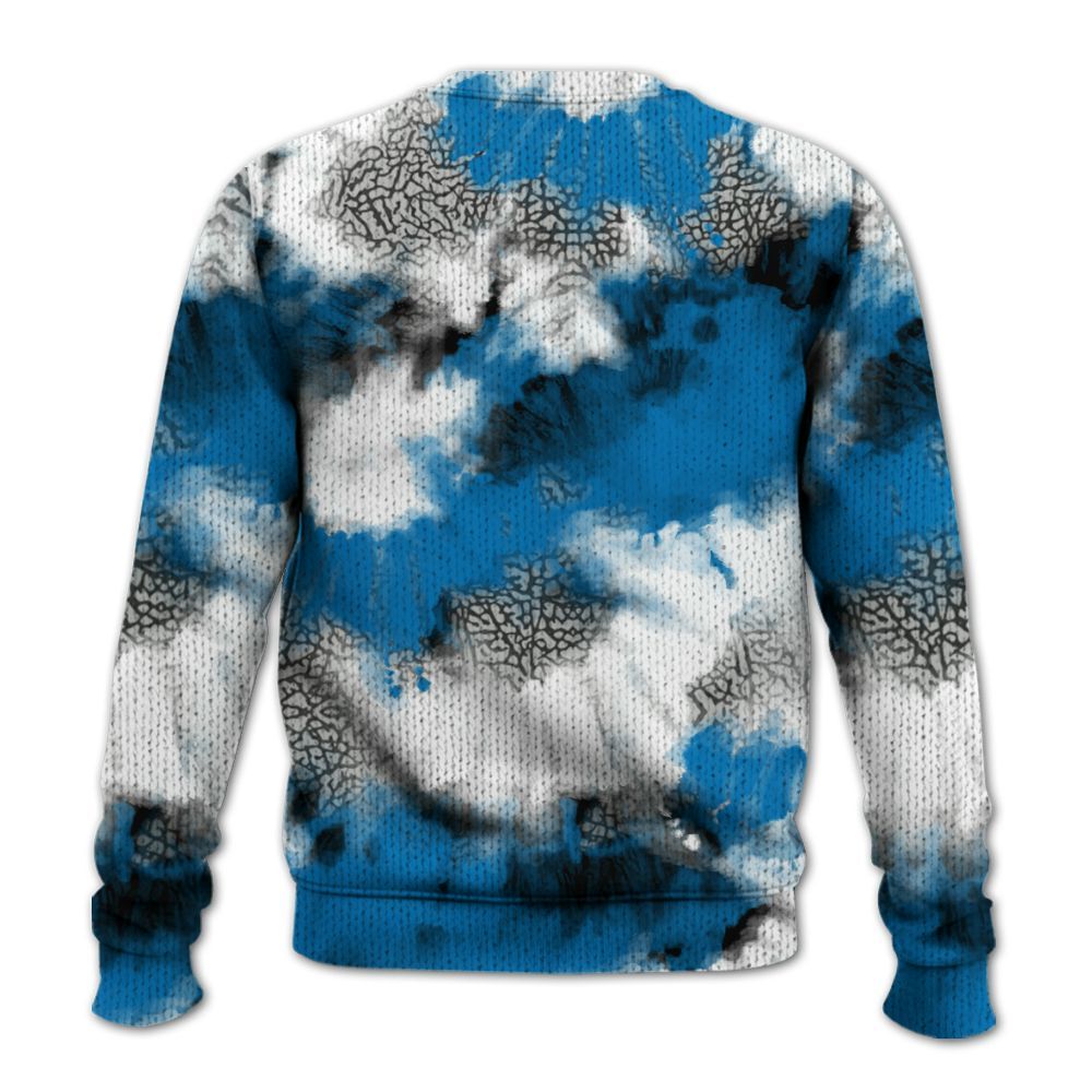 Knitted Sweater To Match Wizards 3s - Tie Dye FK Around Find Out