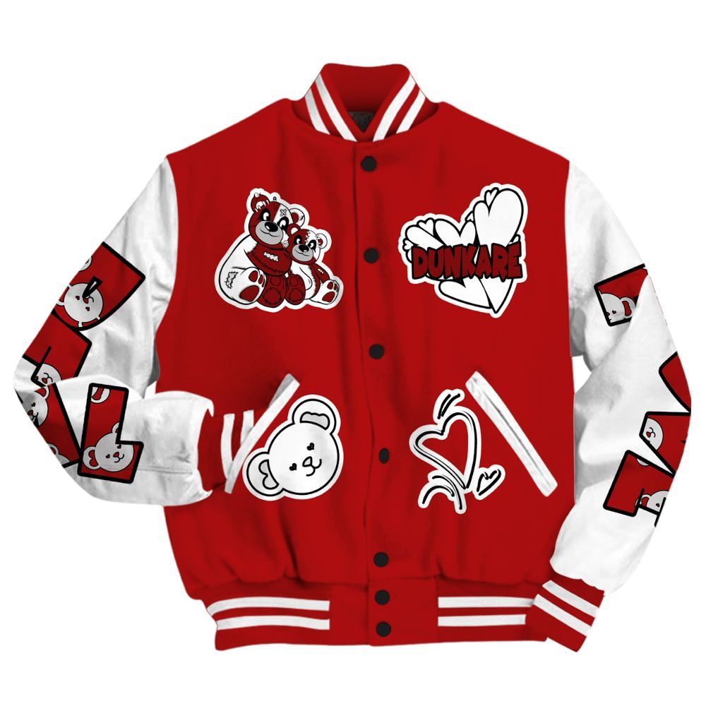 Varsity Jacket To Match Red Taxi 12s - Sincere Fondness Bear All Over Print