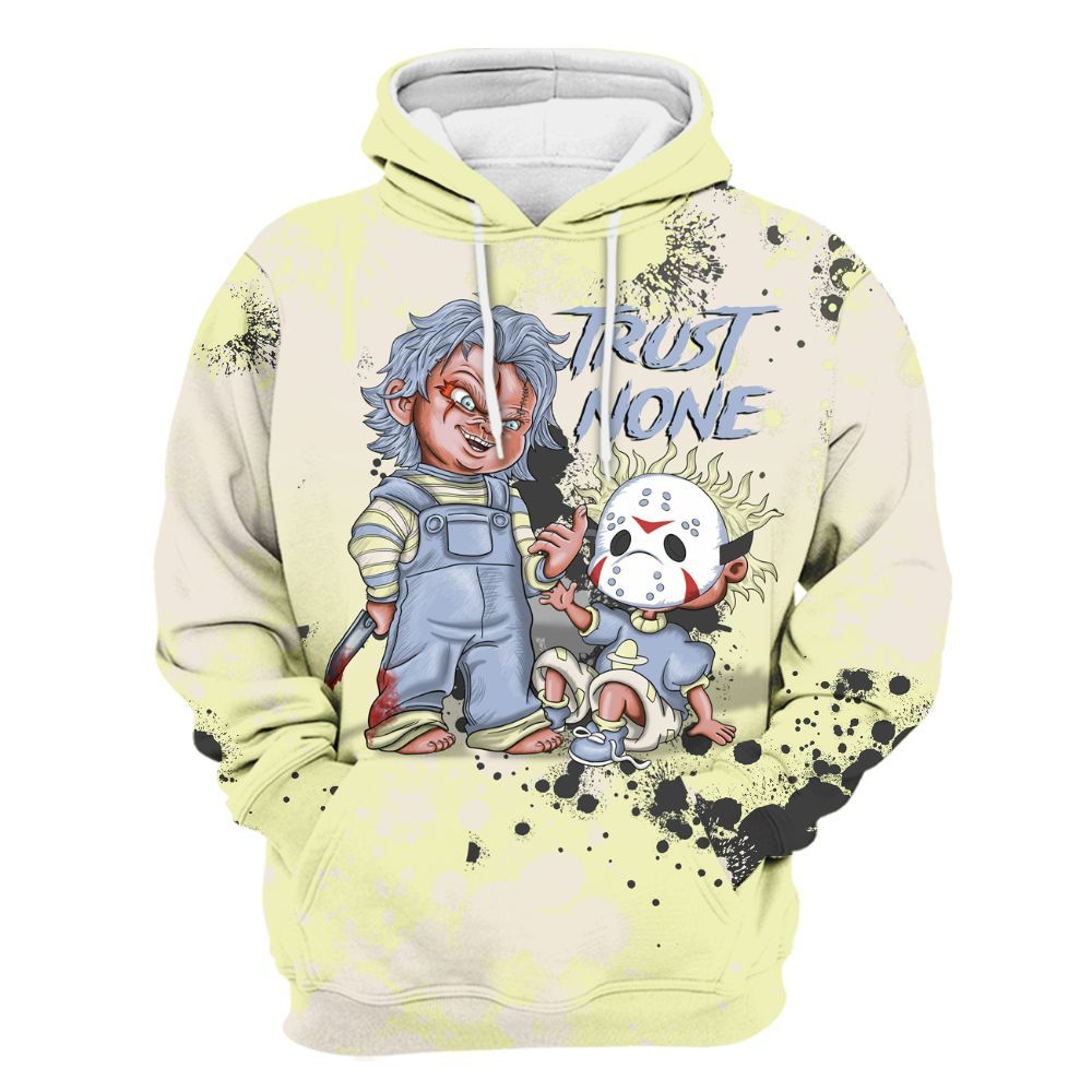 Hoodie To Match Luminous Green 5s - Trust No One Scary All Over Print