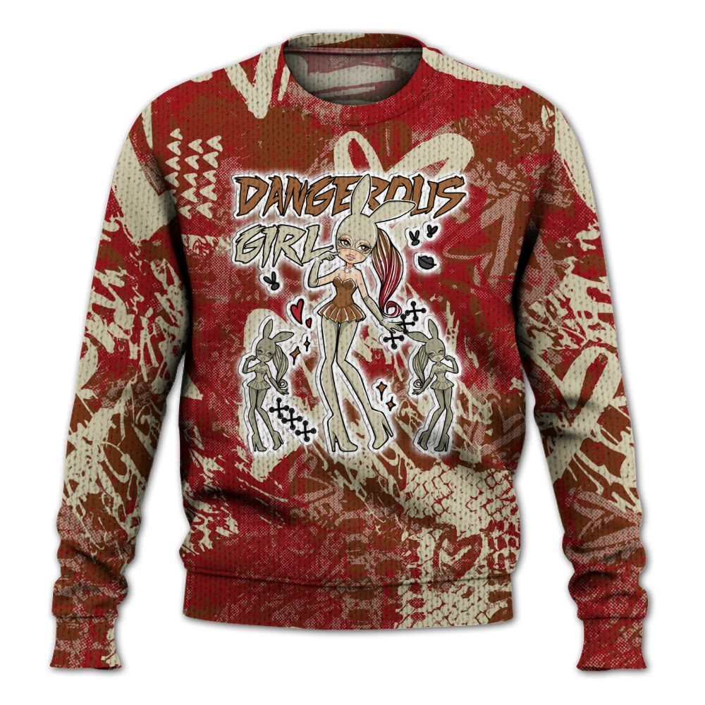 Knitted Sweater To Match Archaeo Brown 5s - Dangerous.Girl Heart Grunge