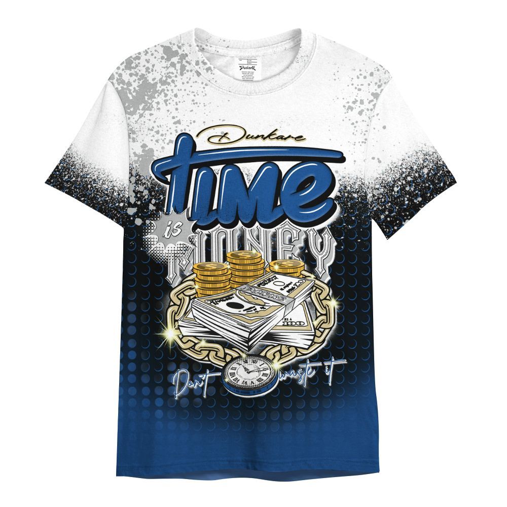 Shirt To Match Air Ship Royal Blue - Halftone Time Is Money All Over Print