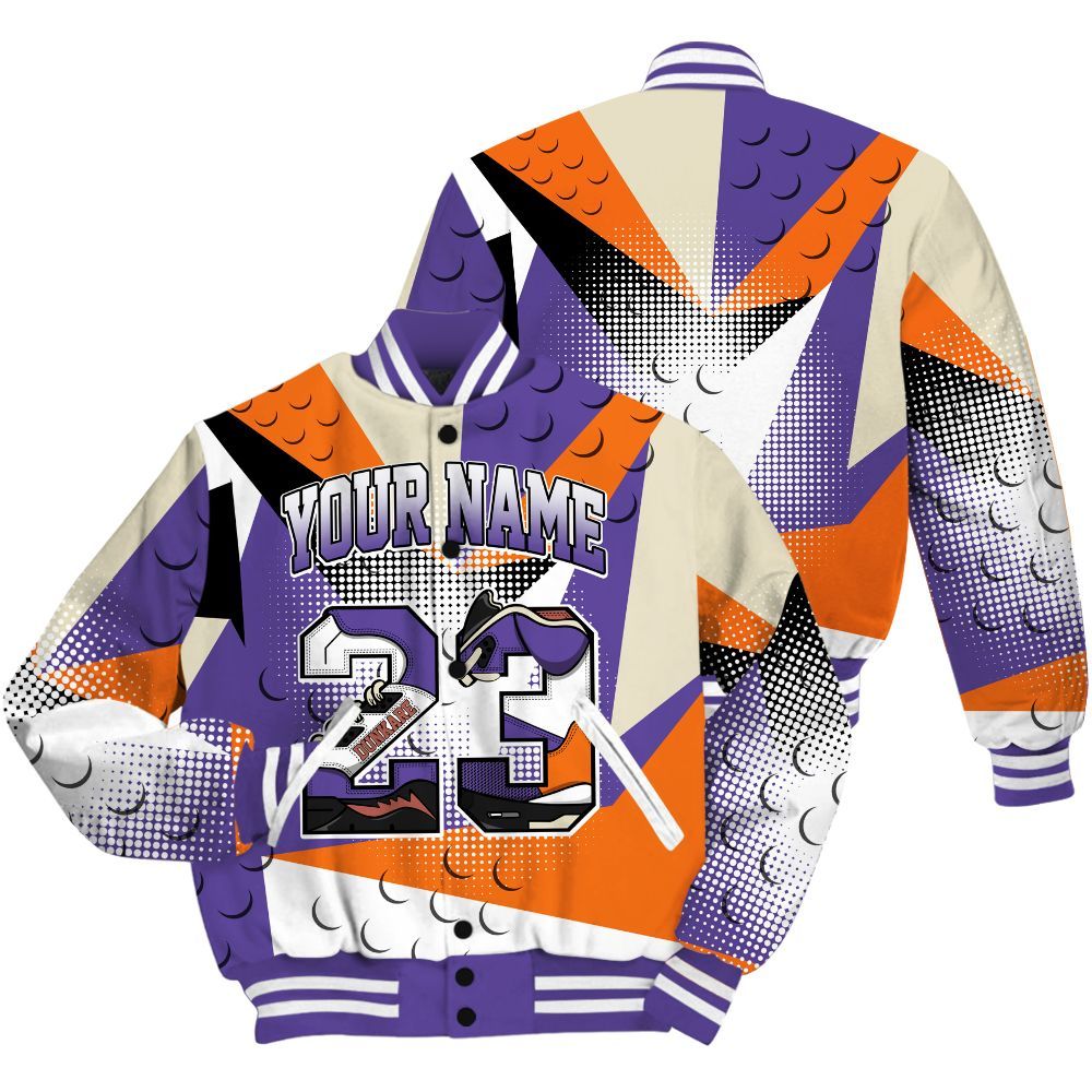 Varsity Jacket To Match Air Max Waffle SP Voltage Purple Shirt, Poly Custom Name Number 23 5s All Over Print