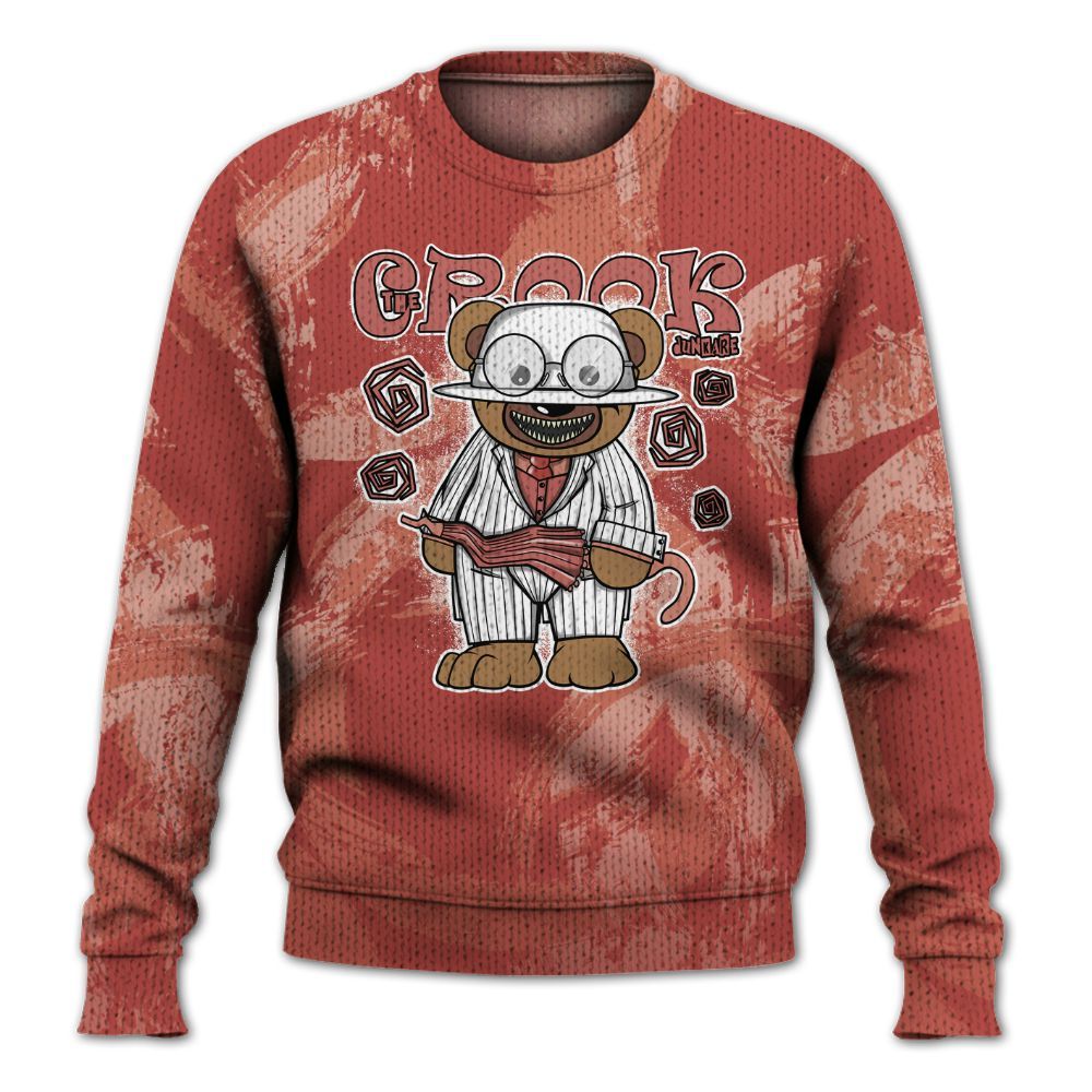 Knitted Sweater To Match Dune Red 13s - Swindler Bear Circle Slpash