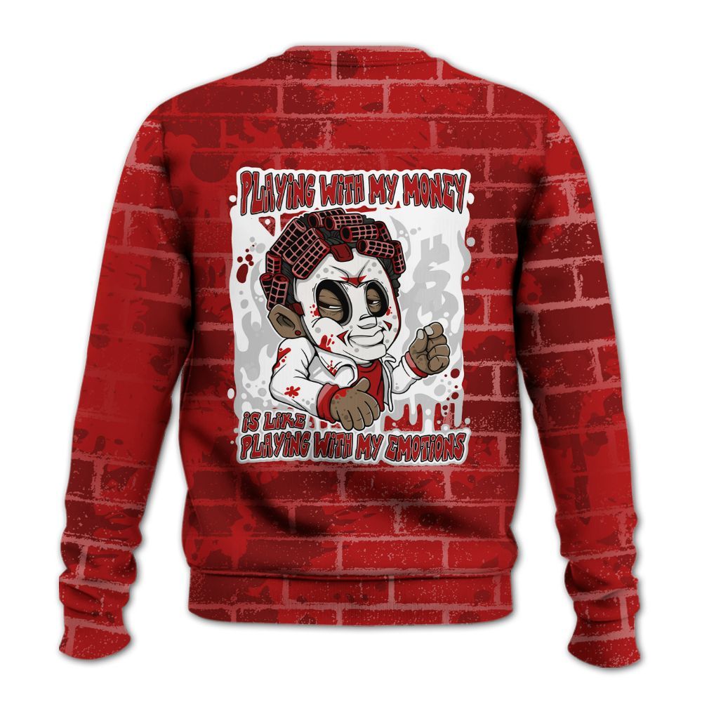 Sweatshirt To Match Red Taxi 12s - Playing With My Money Graphic Halloween All Over Print