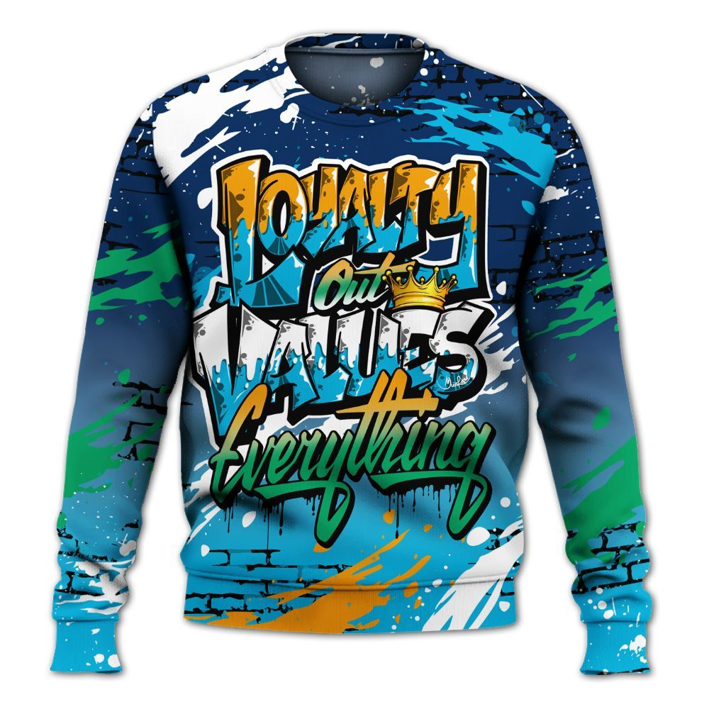 Sweatshirt To Match Dunk Low GS Electric Algae - Values Of Loyalty Drip All Over Print