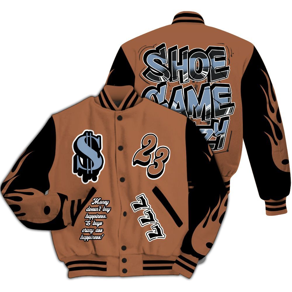 Varsity Jacket To Match Air Foamposite Metallic Copper - Shoe Game Crazy Graphic All Over Print