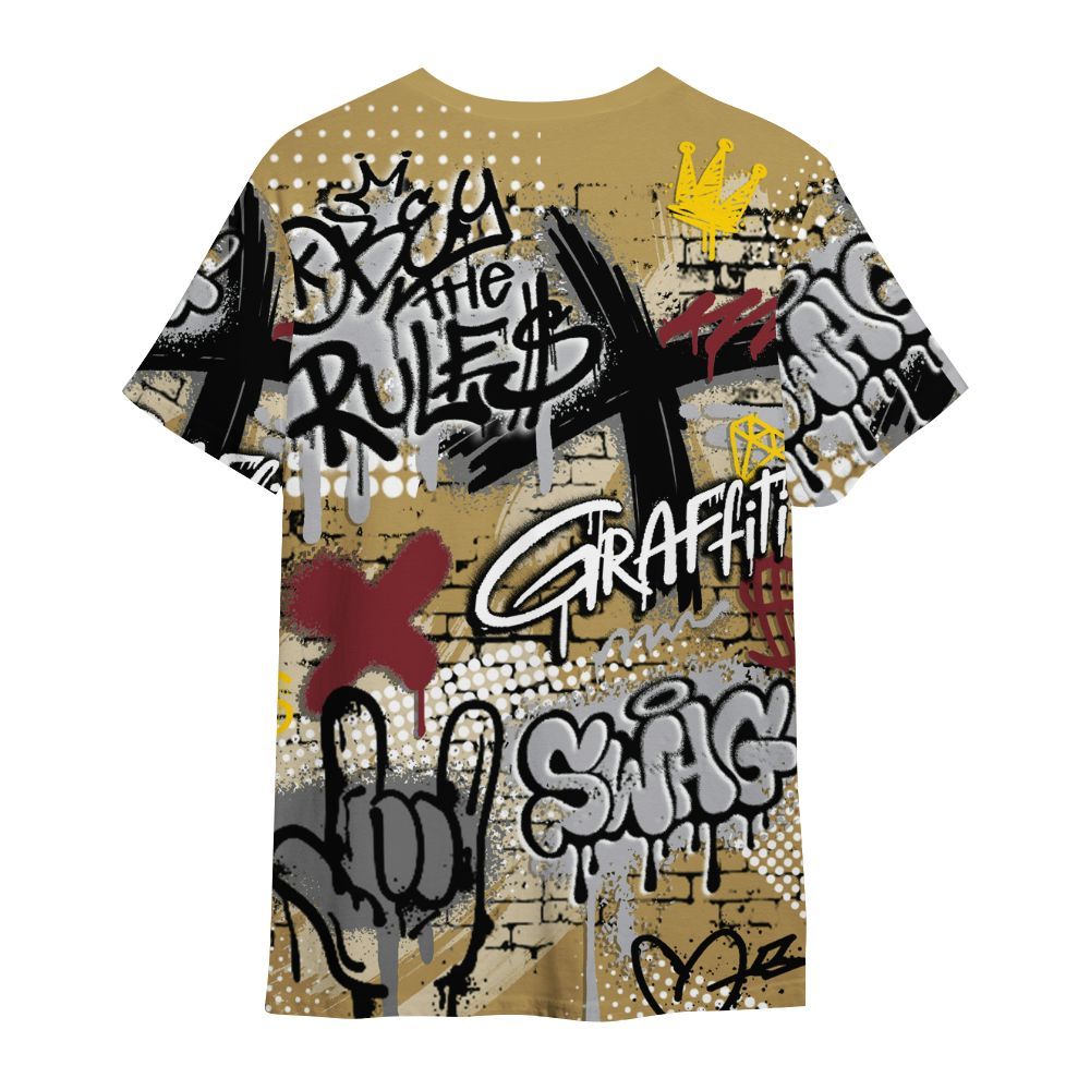Shirt To Match Kobe 4 Gold Medal - True It Real Graffiti Streetwear All Over Print